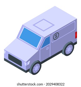 Bank Truck Icon Isometric Vector. Car Money. Armored Vehicle