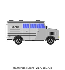 Bank Truck Illustrated In Cartoon Style