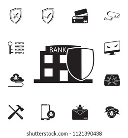 bank under protection icon. Detailed set of cyber security icons. Premium quality graphic design sign. One of the collection icons for websites, web design, mobile app on white background