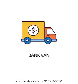 Bank Van Vector Filled Outline Icon Design illustration. Banking and Payment Symbol on White background EPS 10 File