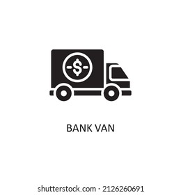 Bank Van Vector Solid Icon Design illustration. Banking and Payment Symbol on White background EPS 10 File