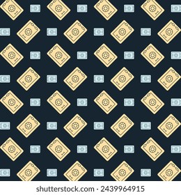 Fondo de ilustración vectorial de patrón repetitivo multicolor con encanto de bóveda de banco