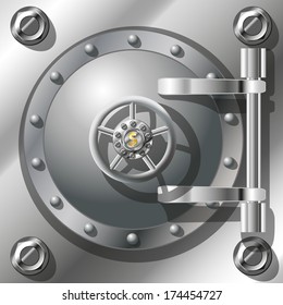 Bank Vault Door, Detailed Vector Illustration. Gradient Mash