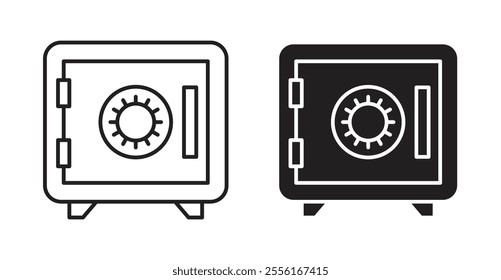 Bank vault Filled flat icons set for apps and web ui designs.