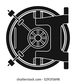 Bank Vault Icon In Black Style Isolated On White Background. Money And Finance Symbol Stock Vector Illustration.