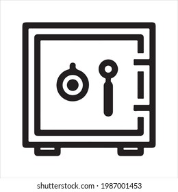 Bank vault icon, black. Vector and glyph