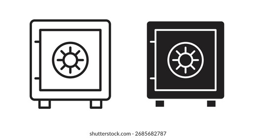 Bank vault icon flat black and white logo