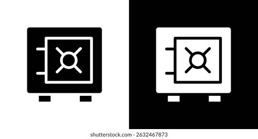 Bank vault icon Vector in flat style. Collection silhouettes