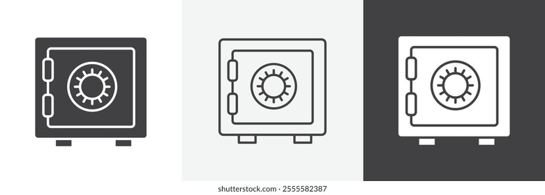 Bank vault icon vector set for ui designs