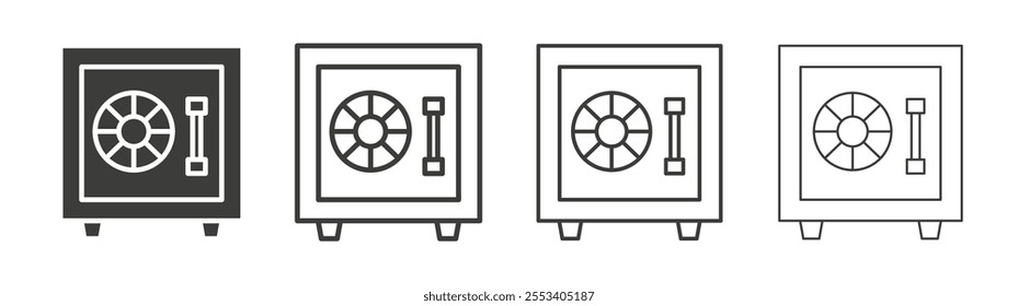 Bank vault icons collection. vector set in black color