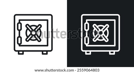 Bank vault icons. vector set in black colors