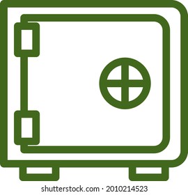Bóveda bancaria, ilustración, vector sobre fondo blanco.