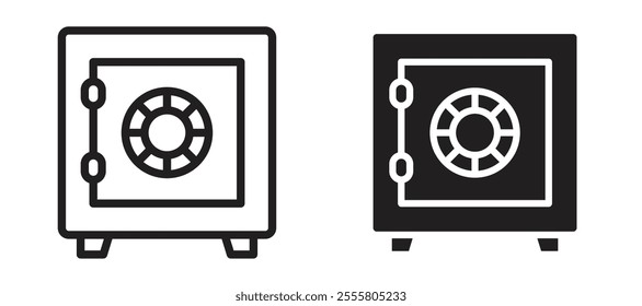 Bank vault liner icon vector set.