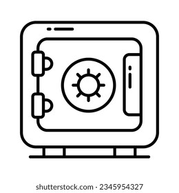 Bank vault for money saving, an icon of bank locker in editable style, premium vector