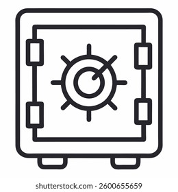 Bank Vault Safe Finance Security Icon Line Art