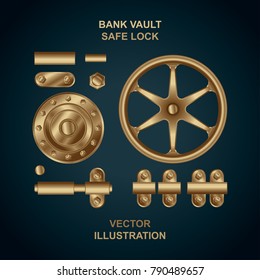 Bank vault safe lock illustration.