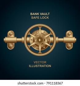 Bank vault safe lock illustration.