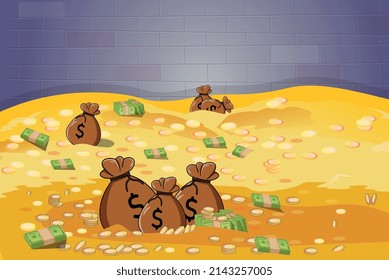 Bank vault. Vector image. cartoon