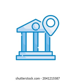 Bank vector blue colours icon style illustration. Eps 10 file