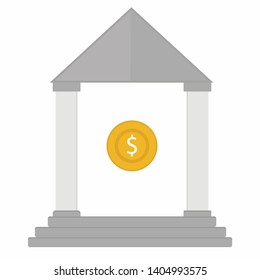 bank vector. Bank building symbol. Banking business icon.