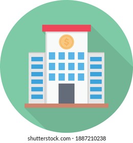 bank vector colour flat icon