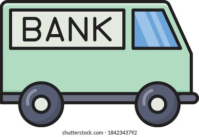 bank vector colour line icon