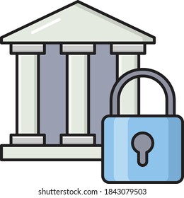bank vector colour line icon