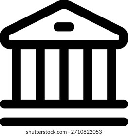 Diseño de Vector bancario en estilo moderno, concepto de administración de instituciones financieras y dinero, ilustración de banca corporativa. Icono de línea