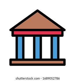 bank vector flat color icon 