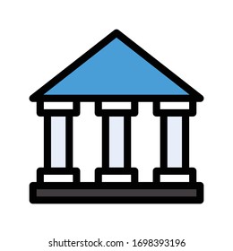 icono de color plano del vector de banco 