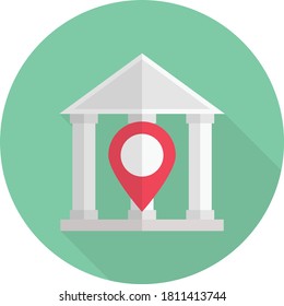 bank vector flat color icon 