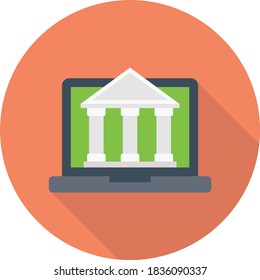 icono de color plano de vector de banco