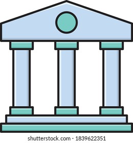 bank vector flat color icon 