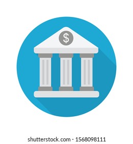 bank vector flat colour icon 