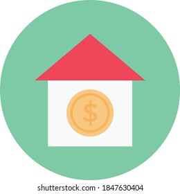 bank vector flat colour icon  