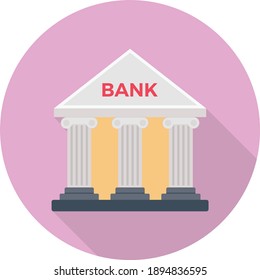 bank vector flat colour icon