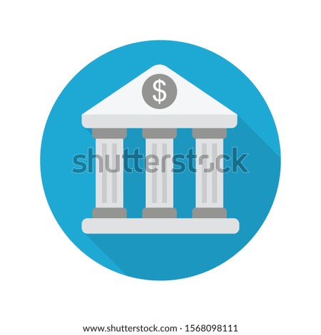 bank vector flat colour icon 