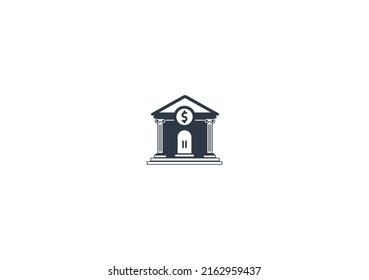Bank vector flat emoticon. Isolated Bank emoji illustration. Bank icon