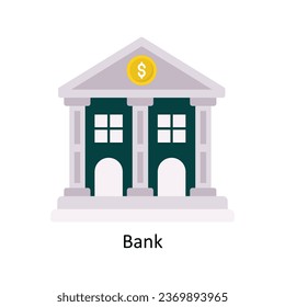 Bank Vektorgrafik Flaches Design Illustration. Symbol auf weißem Hintergrund EPS10-Datei 