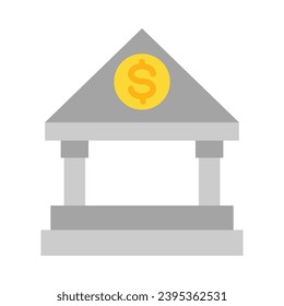 Bank Vector Flat Icon For Personal And Commercial Use.
