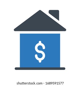 bank vector glyph color icon 
