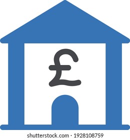 bank vector glyph colour icon