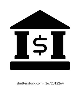bank vector glyph flat icon 