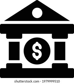 bank vector glyph flat icon