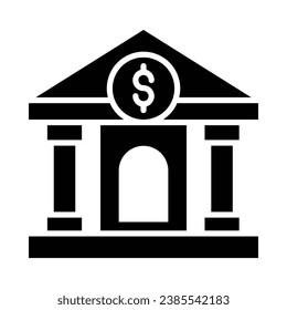 Bank Vector Glyph Icon For Personal And Commercial Use.
