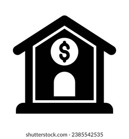 Bank Vector Glyph Icon For Personal And Commercial Use.
