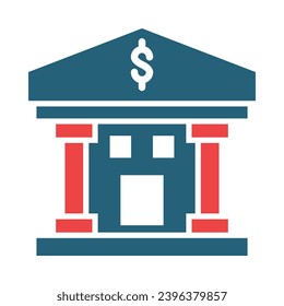 Bank Vector Glyph Two Color Icons For Personal And Commercial Use.
