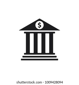 Financial Bank Pillar Columns Building Silhouette Stock Vector (Royalty ...