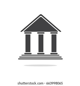 Bank vector icon, building vector icon.