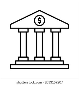 Bank-Vektorsymbol. Business Center, Vektorgrafik auf weißem Hintergrund. Farbeditierbare eps10